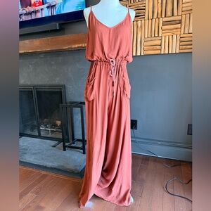 ASOS Terracotta Tie-Waist Jumpsuit - Size 6